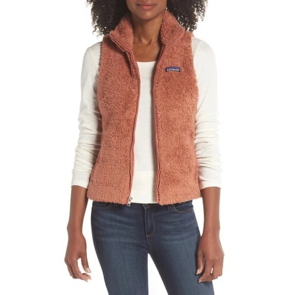 Patagonia Los Gatos Fleece Vest Rust Orange Terracotta Full Zip | Women's Small
